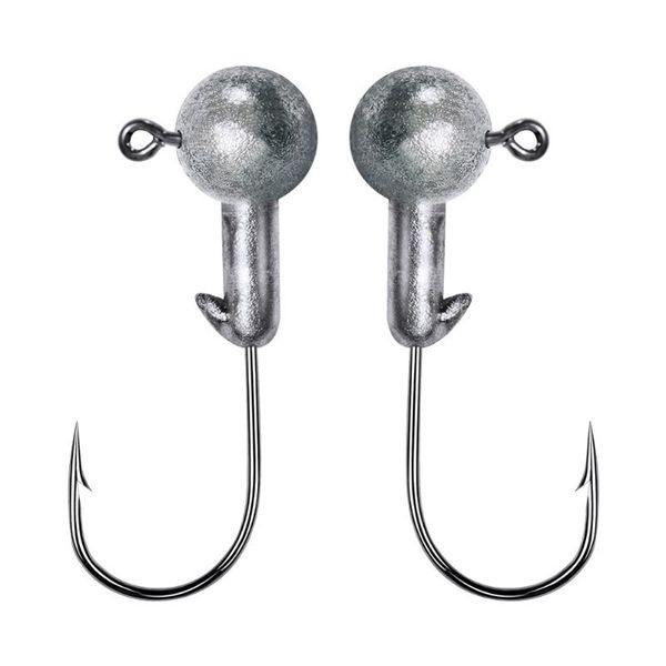 

fishing hooks 10pcs crank jig head hook lure hard bait soft worm for round ball