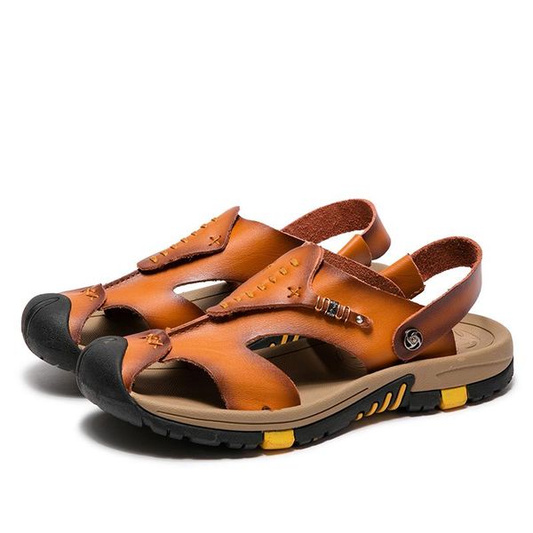 

sandals comfort men breathable fashion zomerschoenen herren genuine male water 2021 mannen sommer mens para for sandles zapatos, Black