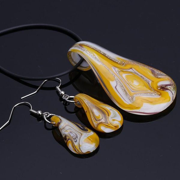

earrings & necklace 12 sets/lot lampwork glass murano foil pendant fashion, Silver