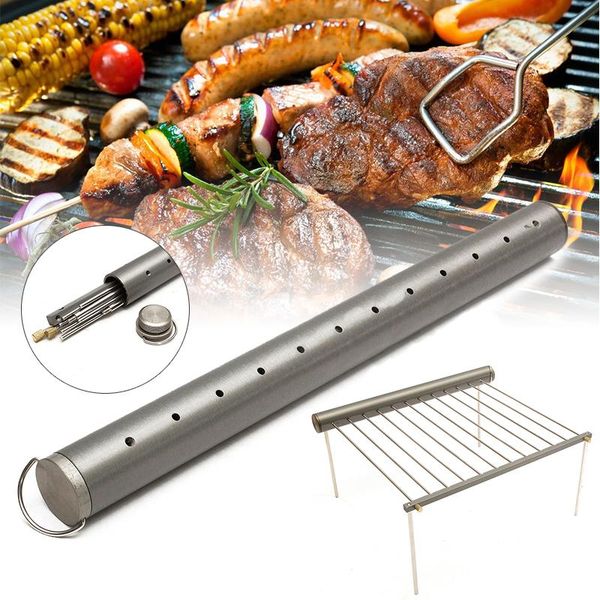 

grills 1set stainless steel portable outdoor camping beach folding bbq grill stove