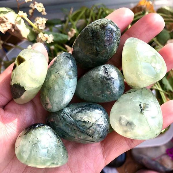 

decorative objects & figurines prehnite tumbled stones natural gems quartz minerals crystals healing reiki gemstones fish tank home decorati