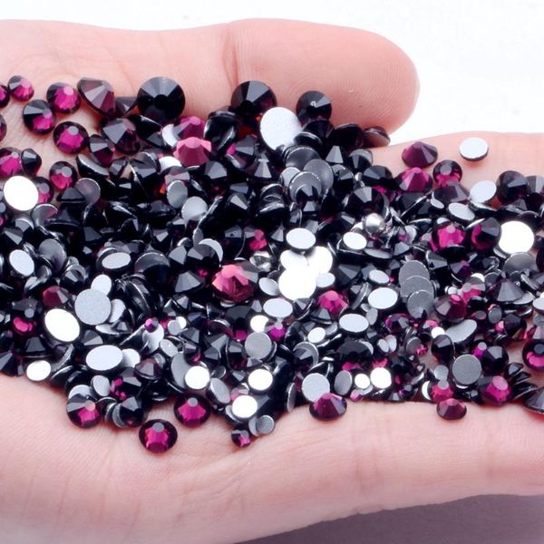 

nail art decorations non fix strass rhinestones amethyst ss3-ss34 flatback round imitation facets glue on glass stones and crystals diy, Silver;gold