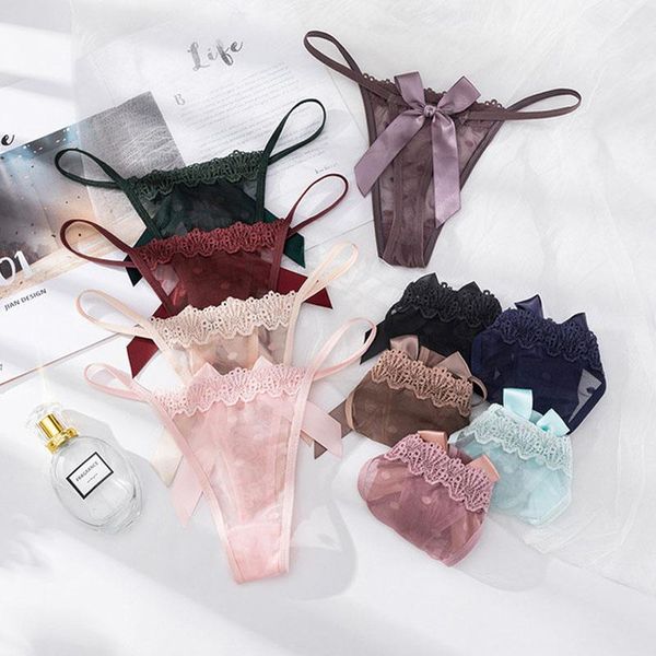 

women's panties women lace low-waist underwear thong female g string breathable lingerie temptation intimates bikini, Black;pink
