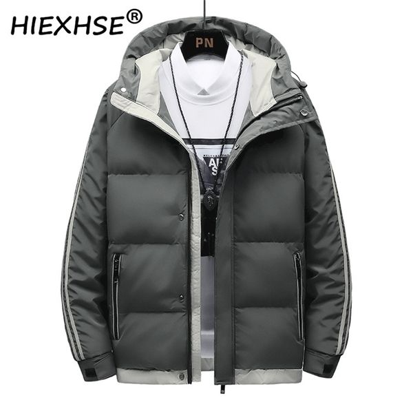 

men winter casual thick warm waterproof cotton jacket parkas men autumn outwear windproof hat hooded parkas jacket men 210916, Black