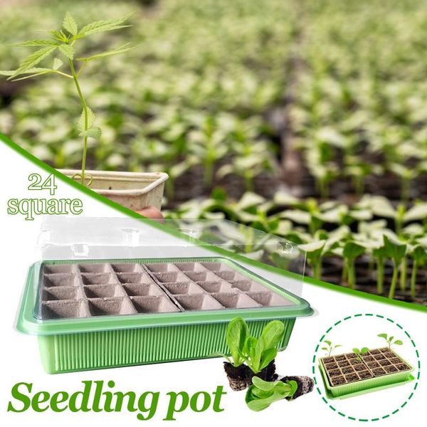 

cells gardening mini breathable lids plastic germination box nursery pots support wholesale and drop party favor