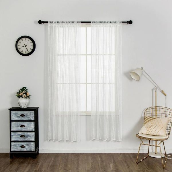 

curtain & drapes grain pattern sheer easy installation polyester practical embroidery tulle for living room home kitchen balcony