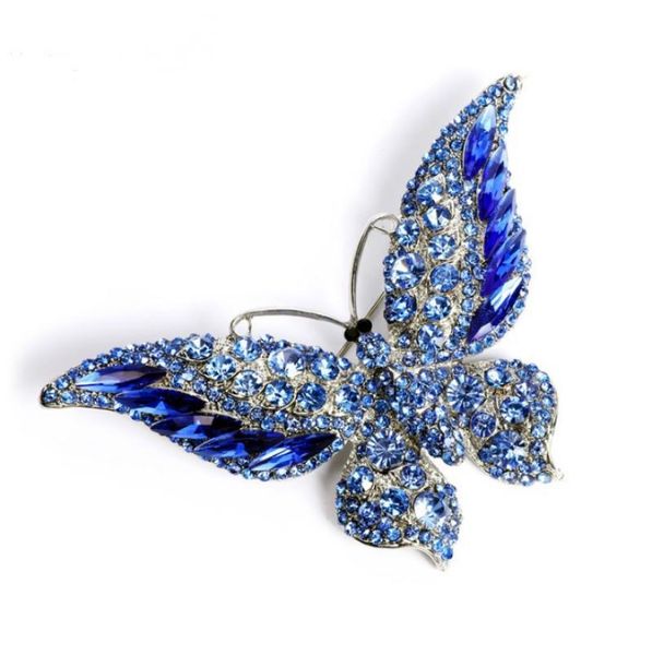 

pins, brooches fashion rhinestone butterfly brooch for women beautiful insect pins, Gray