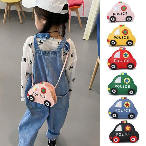 

kids girls lovely car pu leather shoulder bag crossbody purse coin x7ya, White