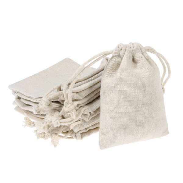 

gift wrap rosenice 10pcs linen jute drawstring bags sacks party favors 8 * 10cm