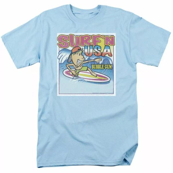 

dubble bubble surfn usa gum t shirt mens licensed bubble gum light blue, White;black