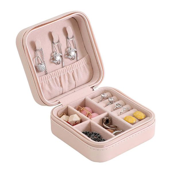 

velvet jewelry boxes storage organizer rings earrings princess style women display case leather valentine gift & bins