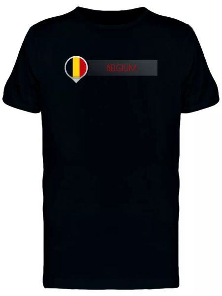 

cool map point belgium flag men's tee -image by shutterstock, White;black