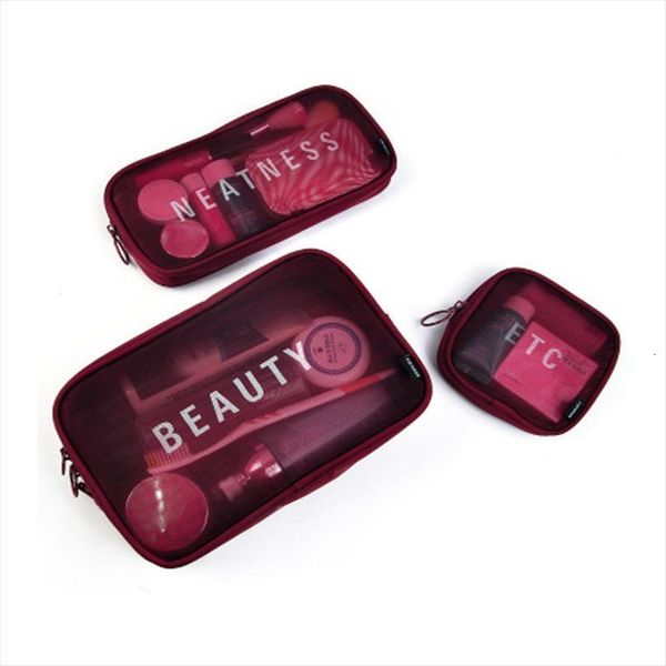 

korean travel wash small portable cosmetic bag grid cushion lipstick debris finishing storage