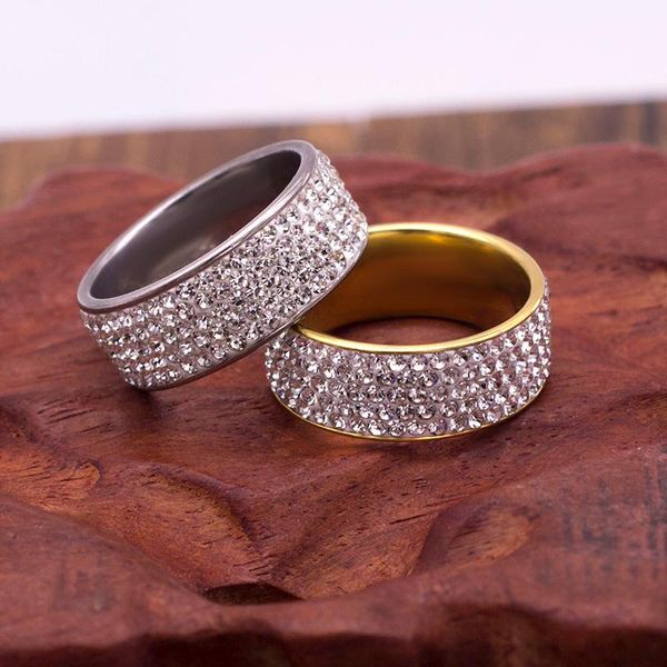 

wedding rings stainless steel women 8mm bands fashion jewelry, Slivery;golden