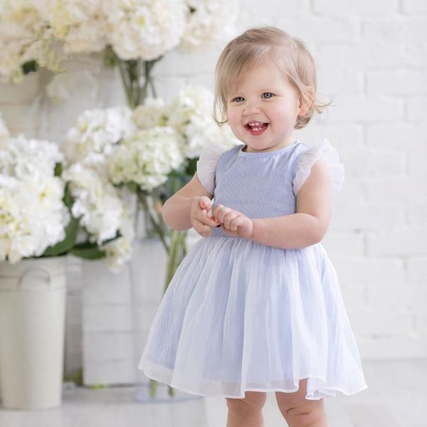 

girl's dresses baby girls baptism dress 2021 summer princess birthday party mesh blue costume infant kids christening clothing, Red;yellow