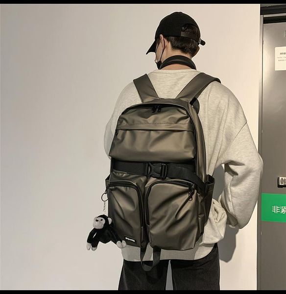 

tooling style backpack men's college student school bag fashion trend travel