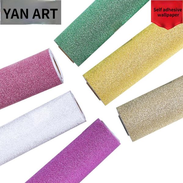 

glittering powder and gold stickers mural wallpaper christmas gifts creative decor packaging materials romantic room wallpapers