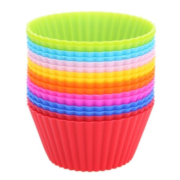 

cake tools 16pcs waterproof silicone round shape muffin cupcake mold baking mould