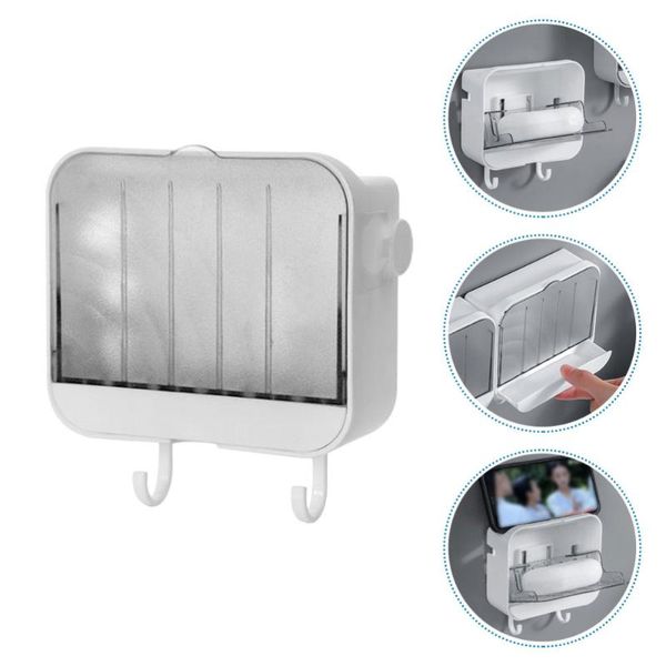 

soap dishes 1pc wall sticking dish drying tool bathroom case rack(white)