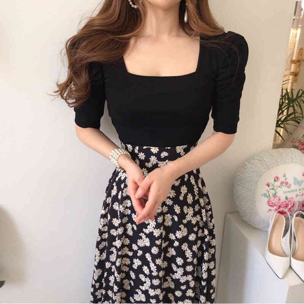 

two piece dress new summer women skirts suit fashion short sleeve knitted sweater + elegant chrysanthemum print midi long ski, White