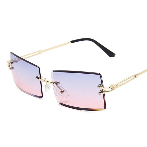 

sunglasses fashion retro women ladies brand designer vintage rimless gradient sun glasses shades lens frameless eyeglasses, White;black