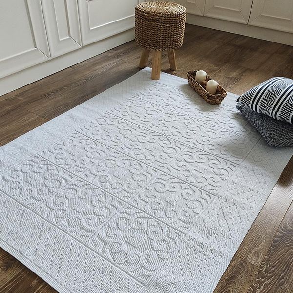 

carpets floor rug 100% cotton thick woven kitchen living room washable 120x160cm