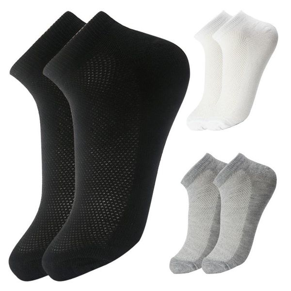 

men's socks 8 pairs breathable short ankle summer elastic men solid mesh male cotton soft 2021, Black
