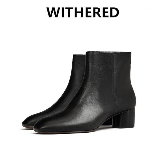 

boots withered winter women shoes woman england office lady zipper 100%sheep soft heel botas mujer ankle1, Black