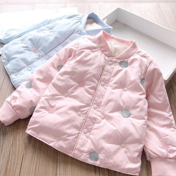 

down coat winter girls jakcet dot embroidery children's wear wholesale baby girl clothes1, Blue;gray
