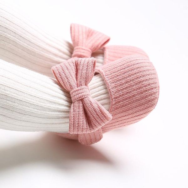 

first walkers spring and autumn bowknot knitting toddler shoes 0-18m baby girls solid color breathable princess infant soft outing