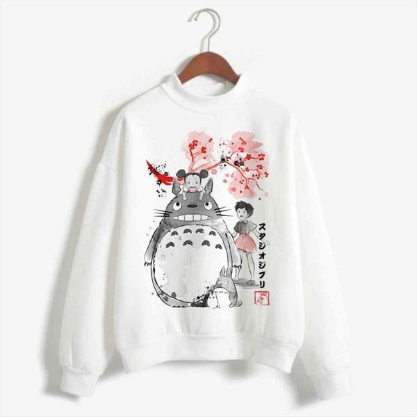 

totoro studio ghibli kawaii women hoodies harajuku ullzang cute funny cartoon anime sweatshirts 90s graphic hoody female, Black
