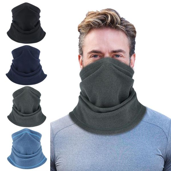 

windproof headband elastic warm neck tube face mask outdoor sports cycling fishing bandana scarf for women men caps & masks, Black
