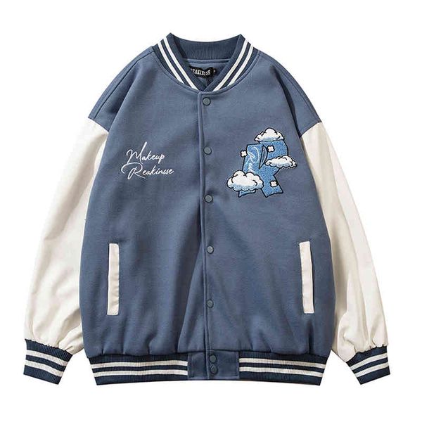 

men's jackets jaqueta japonesa masculina de harajuku, jaqueta baseball com retalhos e letras grans, para casais rua gran lujl, Black;brown