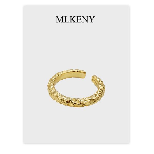 

cluster rings mlkenly s925 sterling silver open ring simple and cool ins fold tin foil opening women finger for girl lady party wedding, Golden;silver