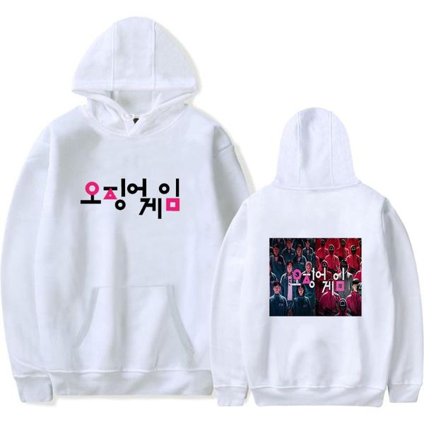

women's hoodies & sweatshirts squid game y2k autumn winter fleece casual korean tv series fashion plus size kawaii hooded, Black