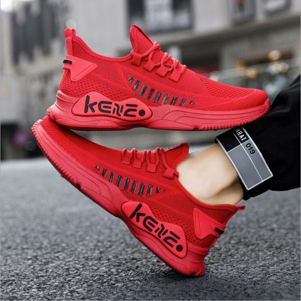 

Brand Mens Shoes Spring 2021 New flying Knit Mens Shoes Sports Casual Shoes Mens Cross-border Comfortable Trend Sports, Gray