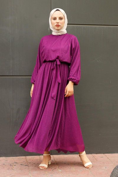 

ethnic clothing women's chiffon sequins dress fashionable and belted long modern design standard size muslim fashion islamic, Red