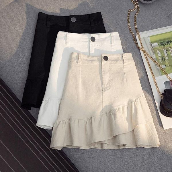 

skirts 2021 summer korean fashion versatile ruffle skirt[delivery within 7 days], Black