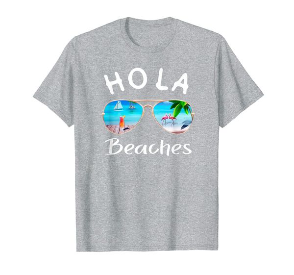 

Hola Beaches Summer T-Shirt Sunglasses Flamingo Beach Ocean T-Shirt, Mainly pictures