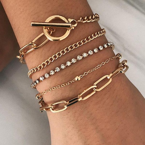 

link, chain golden styles boho bracelets for women mix leaf pearl stone charm beads link set female bohemia jewelry, Black