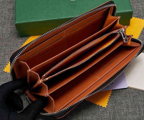 

2022 upgraded version of leather and cowhidegooya long zipper wallet, luxury brand handbag, multi-compartment wallet, Red;black