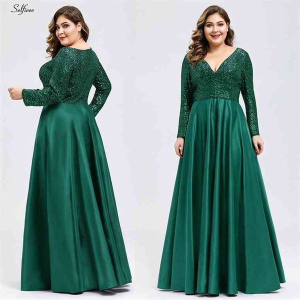 

fashion plus size women sequined deep v-neck full sleeve elegant navy blue stain party dress vestidos de festa, Black;gray