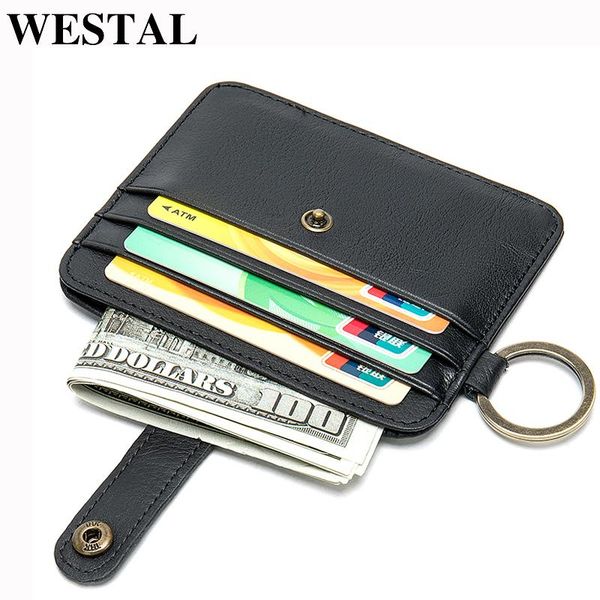 

wallets westal men's genuine leather wallet small purse for men slim coin short male holder thin bag 9024, Red;black