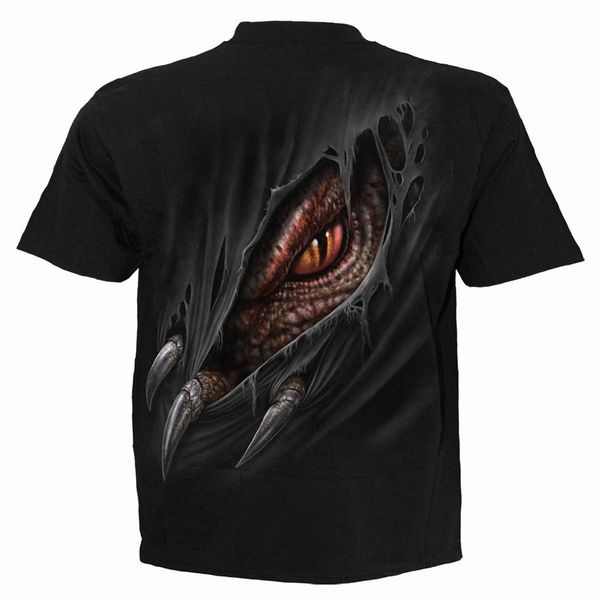 

bone dragon undead pattern men's 3d printed t-shirt visual impact party streetwear punk gothic round neck american muscle style short s, White;black