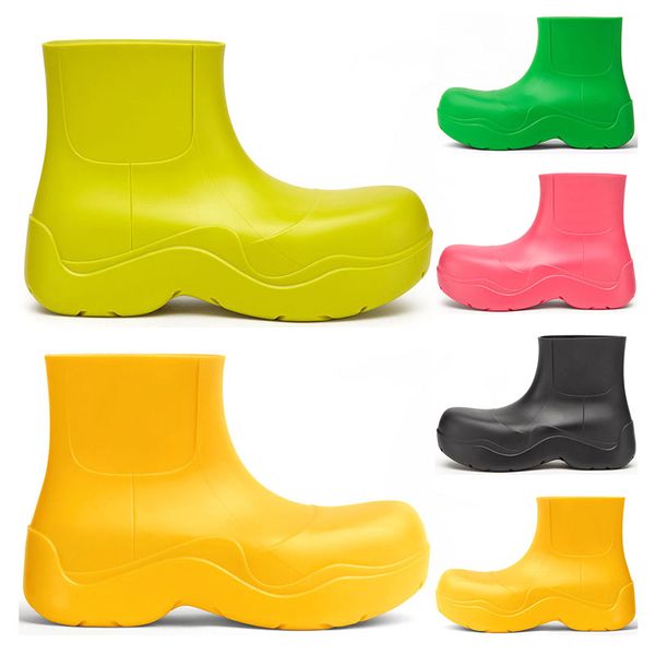 Gai Gai Gai Top Boots Kadın Şeker Düz Renkler Pembe Üçlü Bule Fıstık Frost Sarı Kırmızı Platform Martin Ayak Boyunca Yuvarlak Yuvarlak Ayak parmakları Su geçirmez Moda Açık