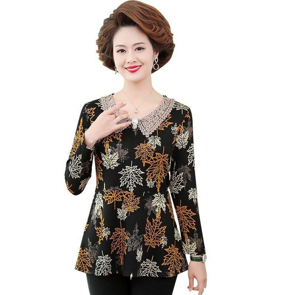 

women's blouses & shirts hollow out collar women spring autumn style knitting printing casual long sleeve blusas, White