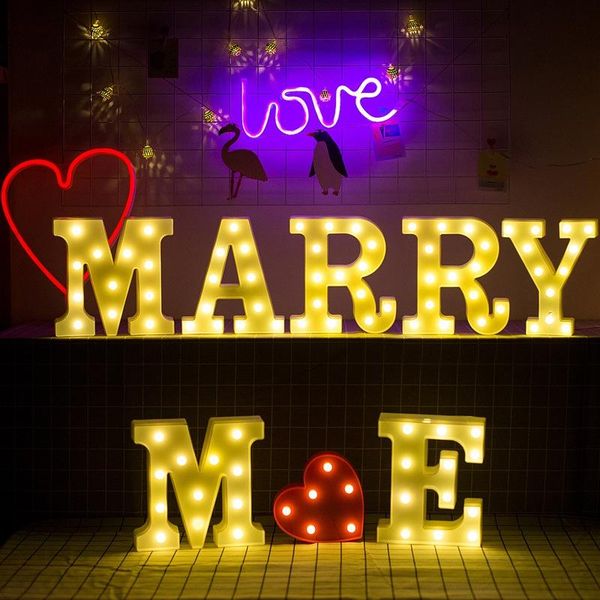 

party decoration romantic 26 letter led light lettered marquee logo for children's old-fashioned circus bedroom wedding