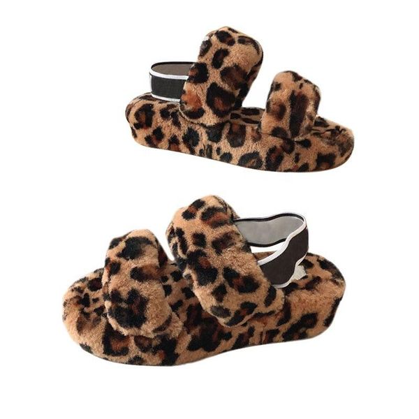 

women slippers winter shoes flat sweet home leopard woman indoor fur warm soft slip on black pink grey female slipper