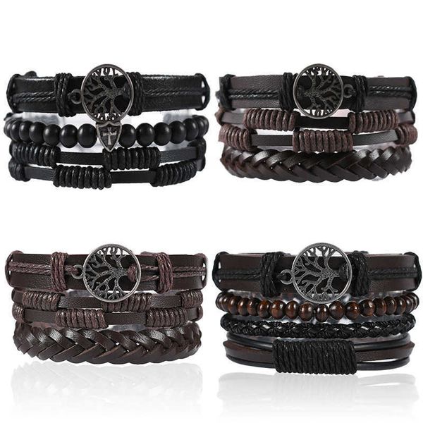 

selling multi-layer suit bracelet hand woven leather bracelet and plain tree cowhide simple men's, Golden;silver
