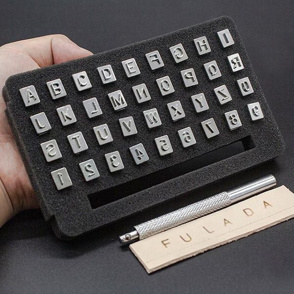 

craft tools diy hand engraved letter leather tool tin alloy engraving 36 english seal stamp printing set carving